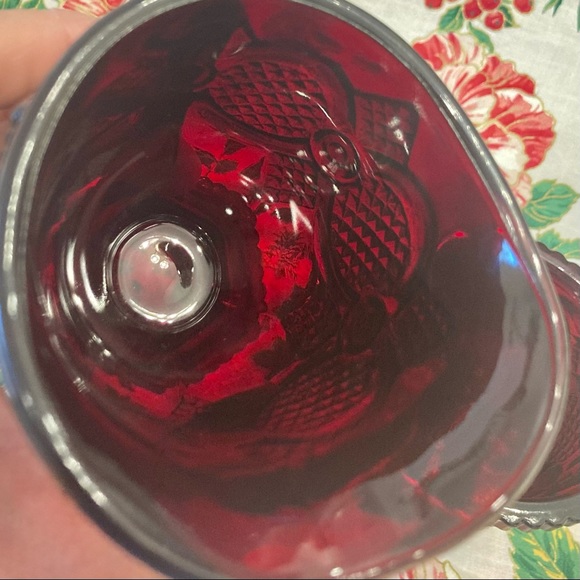 Avon Ruby Red glassware creamer and sugar - Picture 7 of 8